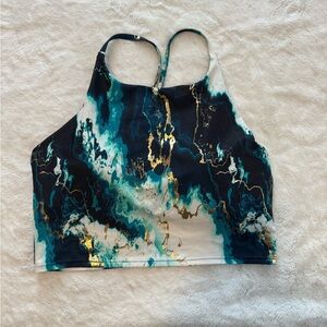 Marble print power soft tank